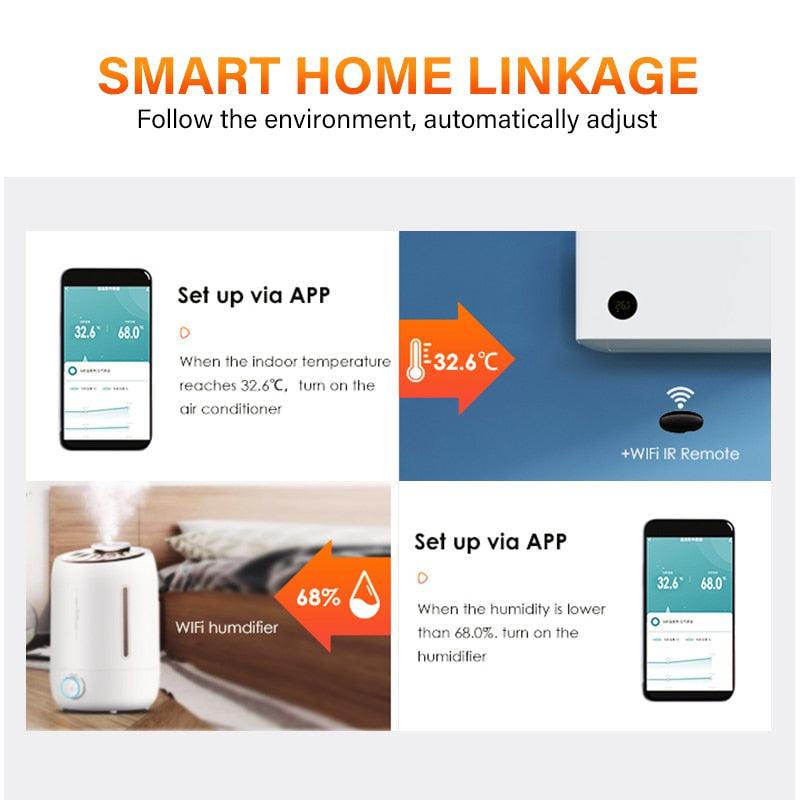 IHSENO Tuya WiFi Temperature & Humidity Sensor | Smart Life App Integration for Alexa & Google Home